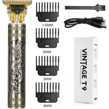 Vintage T9 Profesyonel Şarj Edilebilir Saç Sakal Kesme ve Şekillendirme Makinesi