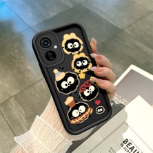 HONTINGA Tecno Camon 19 Neo ile Uyumlu Kılıfı Düşüme Önleyici Basitlik Anti Düşme Kamera Korumali Karikatür Siyah Desen Yumuşak Silikon Telefon Kılıfı Kadın ve Erkek Için Uygundur K2-0056