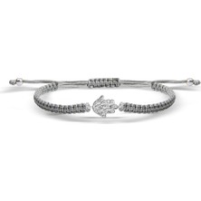 Kuyumcudükkanı Kuyumcudukkani "hamsa"makrome Ipli Bileklik- 40016-W-GR