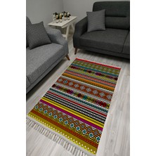Kilim Home Cotton Serisi Dekoratif Dokuma Taban Saçaklı Kilim