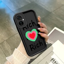 HONTINGA Tecno Camon 19 Neo ile Uyumlu Kılıfı Düşüme Önleyici Basitlik Anti Düşme Kamera Korumali Kalp Siyah Desen Yumuşak Silikon Telefon Kılıfı Kadın ve Erkek Için Uygundur K2-0063