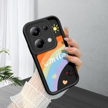 HONTINGA Poco M6 Pro 4g ile Uyumlu Kılıfı Düşüme Önleyici Basitlik Anti Düşme Kamera Korumali Gökkuşağı Siyah Desen Yumuşak Silikon Telefon Kılıfı Kadın ve Erkek Için Uygundur K2-0065