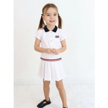 Luggi Baby Gömlek Yaka Kısa Kollu Kız Bebek Elbise