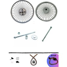 GMS Cg Çita 17-18 Burgulu 72 Tel Jant Takımı Diskli Model+Ön Arka Teker Mili (+Buji Kablo Kılıf Hdye)
