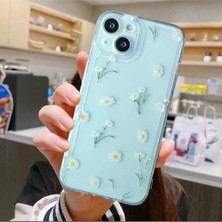 3gen Case iPhone 13/14 Uyumlu Minik Papatyalar Desenli Şeffaf Silikon Kılıf