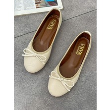 Erva'nın Butiği Bej Cilt (Luca) Fiyonk Detay Kadın Babet