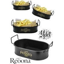 Lumindra Potato Mini Oval Patates & Cips Sunumluk 21 cm 4 Adet