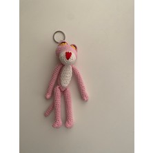 Handmade Amigurumi Pembe Panter Çanta Charmı