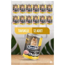Bestie Sos Içerisinde Et Parçacıklı Tavuklu Kedi Konservesi 400G x 12 Adet