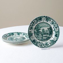 Karaca Old Town 4 Parça Pasta Takımı Yeşil 21 cm