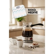 General Home Cz-47 Elektrikli Cam Cezve Siyah | 0.5 L Türk Kahvesi, 700W, Gösterge Işıklı