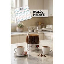 General Home 0,5 L Elektrikli Cam Cezve Beyaz Renk 700W Güç ile Pratik Kahve Hazırlama