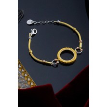 INNUENDO JEWELRY 925 Ayar Gümüş Renkli Boncuklu Çeyrekli Bileklik