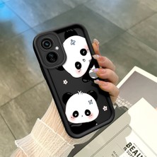 HONTINGA Tecno Camon 19 Neo ile Uyumlu Kılıfı Düşüme Önleyici Basitlik Anti Düşme Kamera Korumali Panda Siyah Desen Yumuşak Silikon Telefon Kılıfı Kadın ve Erkek Için Uygundur K2-0067