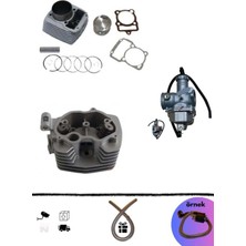 NCR Cg 200- 65.5 mm 13 Perno 69 Boy Silindir+Piston+Üst Kapak+Karbüratör Seti (+Buji Kablo Kılıfı)