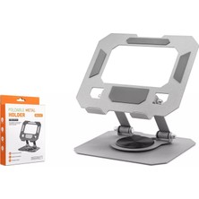 Hadron HDX8022 360° Döner Tabanlı Metal Katlanır Tablet ve Telefon Standı