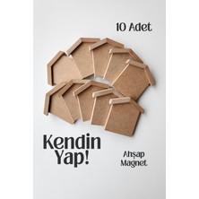 Nart Handicraft 10'lu Boyanabilir Ham Mdf Magnet | Ahşap Boyama Etkinlik Ürünleri | Kendin Yap Objeler