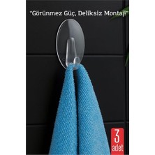 Hobilinka Hsnet 3 Lü Şeffaf Kendinden Yapışkanlı Duvar Askısı – 5.5 x 3.2 cm | Iz Bırakmaz Güçlü