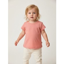 Zekids Kız Bebek Inci Detaylı Kısa Kollu T-Shirt