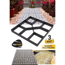 Taşmatik Zemin Kaplama Kalıbı 3 Adet Beton Tuğla Kalıp Bahçe Taş Kalıbı Dekorasyon Süsleme Aparatı Yıldız