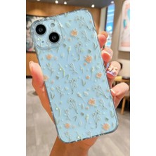 3gen Case İphone 13-14 Uyumlu Tatlı Çiçekler Desenli Şeffaf Silikon Kılıf