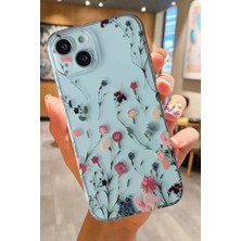 3gen Case İphone 13-14 Uyumlu Tatlı Çiçekler Desenli Şeffaf Silikon Kılıf