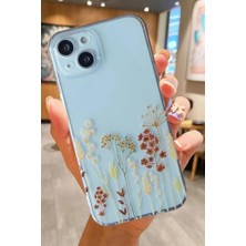3gen Case İphone 13-14 Uyumlu Tatlı Çiçekler Desenli Şeffaf Silikon Kılıf