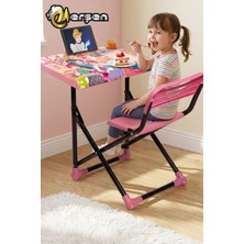 Erşen Katlanabilir Çocuk Ders Çalışma Masası Pembe Renk Masa ve Sandalyesi – Aktivite Boyama Masası