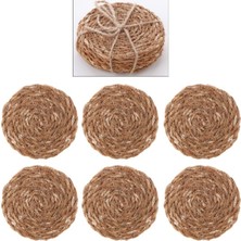 WoodBay Naturel Hasır Bardak Altlığı 6 Adet