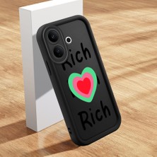 HONTINGA Vıvo V60 Lite ile Uyumlu Kılıfı Düşüme Önleyici Basitlik Anti Düşme Kamera Korumali Şirin Kedi Kalp Siyah Desen Yumuşak Silikon Telefon Kılıfı Kadın ve Erkek Için Uygundur K2-0063