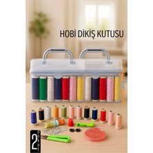 Hobilinka Hsnet Dikiş Seti - 42 Parça Renkli Dikiş Seti – Mezuralı Taşınabilir Hobi ve Onarım Için