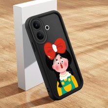 HONTINGA Vıvo V60 Lite ile Uyumlu Kılıfı Düşüme Önleyici Basitlik Anti Düşme Kamera Korumali Şirin Kedi Kız Siyah Desen Yumuşak Silikon Telefon Kılıfı Kadın ve Erkek Için Uygundur K2-0060