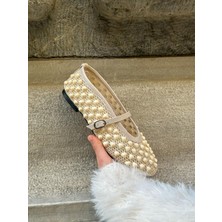 Erva'nın Butiği Nude File (Rosy) Boncuk Detay Kadın Babet