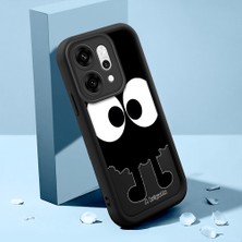 HONTINGA Oppo Reno 14 Pro 5g ile Uyumlu Kılıfı Düşüme Önleyici Basitlik Anti Düşme Kamera Korumali Şirin Kedi Karikatür Siyah Desen Yumuşak Silikon Telefon Kılıfı Kadın ve Erkek Için Uygundur K2-0056