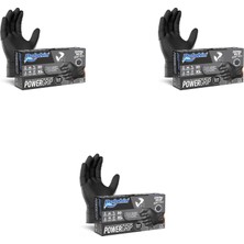 Dolphin Nitril Powergrip Ekstra Kalın Elmas Dokulu Eldiven Siyah Xl Büyük Boy - 50'li 3 Paket