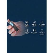 Invicta 64GB LED Ekranlı Mini Ses Kayıt Cihazı Tek Tuş Kayıt Net ve Temiz Kayıt Dinleme