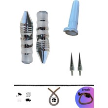 Rbk Cg Cup Motosiklet Nikel Sivri Elcik Gaz Borusu - 2 Adet Sivri Vida Seti (+Buji Kablo Kılıfı)