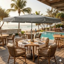 Zey Camping Havalandırmalı 4m2 Gri Renk Bahçe Plaj Teras Cafe Restorant Semşiye (Ayak Hariç )