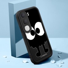 HONTINGA Vıvo Y31 5g ile Uyumlu Kılıfı Düşüme Önleyici Basitlik Anti Düşme Kamera Korumali Şirin Kedi Karikatür Siyah Desen Yumuşak Silikon Telefon Kılıfı Kadın ve Erkek Için Uygundur K2-0056