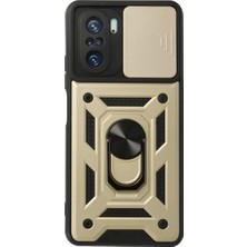 TeknoKapsül Poco F3 Kılıf Pars Lens Yüzüklü Silikon - Gold