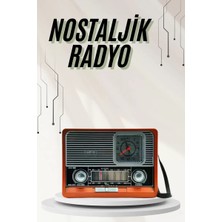TeknoKapsül Saatli Fenerli Bluetooth Nostaljik Radyo Aux Sd USB Girişli Bluetooth Hoparlör