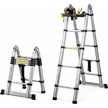 TeknoKapsül SN-29682 3.2+3.2 Metre Teleskopik Merdiven Karavan & Tekne Katlanır Alüminyum