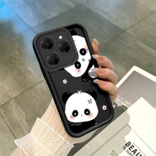 HONTINGA Tecno Spark 20 Pro ile Uyumlu Kılıfı Düşüme Önleyici Basitlik Anti Düşme Kamera Korumali Panda Siyah Desen Yumuşak Silikon Telefon Kılıfı Kadın ve Erkek Için Uygundur K2-0067