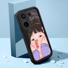HONTINGA Vivo X200 Fe ile Uyumlu Kılıfı Düşüme Önleyici Basitlik Anti Düşme Kamera Korumali Şirin Kedi Kız Siyah Desen Yumuşak Silikon Telefon Kılıfı Kadın ve Erkek Için Uygundur K2-0060