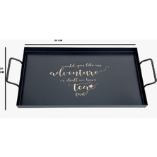 Lumindra Metal Dikdörtgen Baskılı Tepsi. 35 cm