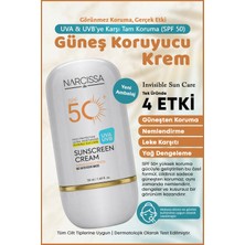 Narcissa Yüksek Koruyucu Güneş Kremi 50 ml Leke Karşıtı 50 SPF+ Tüm Cilt Tipleri İçin