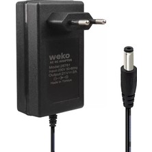 TeknoKapsül Weko 21 Volt - 2 Amper 5.5*2.5 mm Uçlu Kırmızı Yeşil Ledli Priz Tipi Şarjlı Matkap Adaptörü