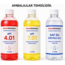 Tekno İstanbul pH 4.01 - 7.01 Saf Su Distile Su Kalibrasyon Sıvıları Tampon Çözeltileri 1 Litre
