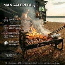 Mazgal Mangaleri Katlanır 2MM Mangal. Ateş Çukuru. Gümüş ve Siyah Renk seçenekleri- çift Izgaralı Fermuarlı Çanta Mangal 7.5 KG