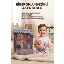 Farbu Oyuncak Oyun Arkadaşım Asya Bebek! 4 Parçalı Biberonlu Emzikli Hayvan Figürlü 18CM Eğitici Oyuncak Bebek